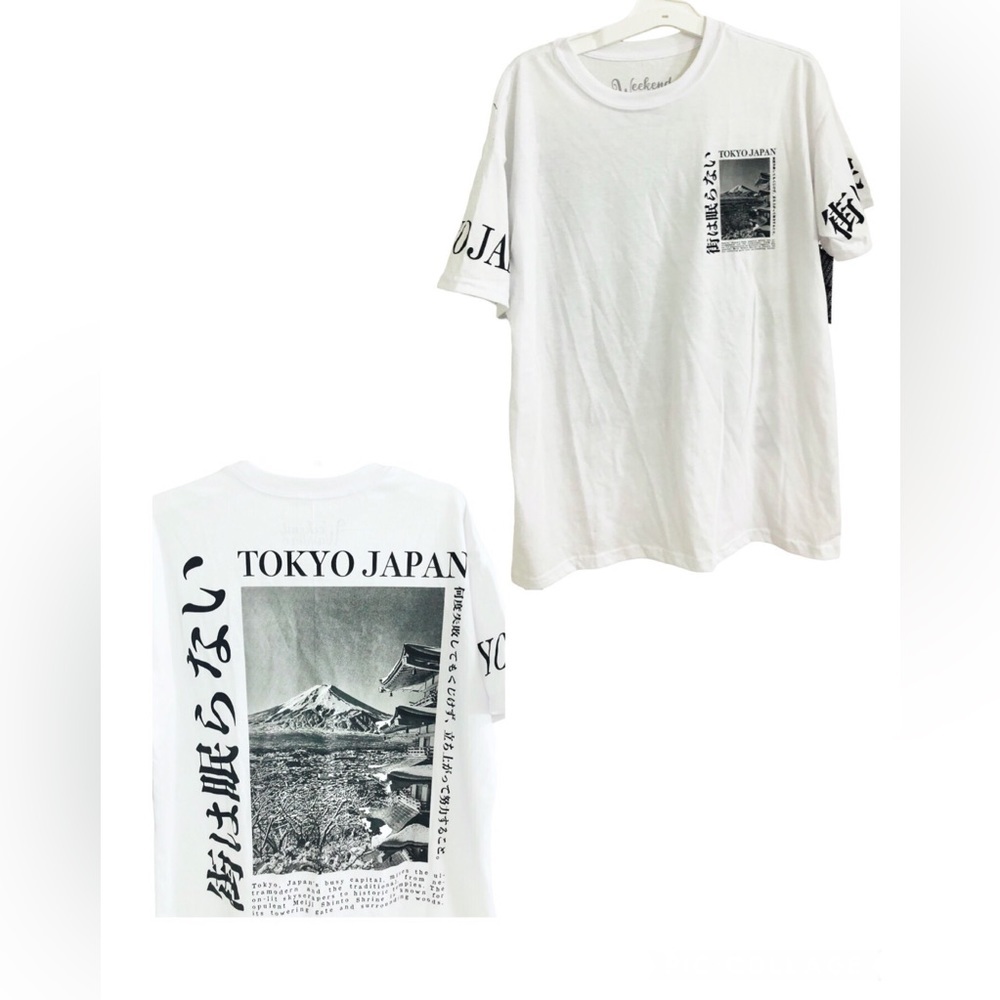 Tokyo Japan grapgic print Men’s short‎ sleeve white T-shirt size medium new
